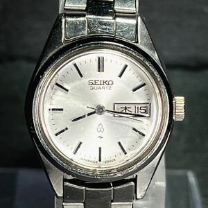 SEIKO セイコー QUARTS クオーツ 4326-0010 腕時計 アナログ 3針 デイデイト オールシルバー メタルベルト ステンレス ラウンド シンプル