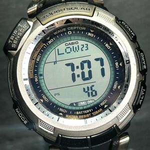 CASIO カシオ PROTREK プロトレック PRW-1300TJ-7 腕時計 タフソーラー 電波時計 トリプルセンサー 多機能 チタニウム デジタル 動作確認済