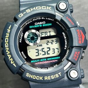 美品 CASIO G-SHOCK カシオ ジーショック FROGMAN フロッグマン GW-200-2 腕時計 ソーラー チタン ブラック ダイバー 200M 多機能 デジタル