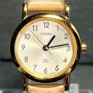 CITIZEN シチズン FILL フィル 1032-K15354 腕時計 アナログ クオーツ 3針 ホワイト文字盤 ベージュ レザーベルト 新品電池交換済み