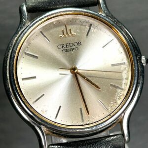 SEIKO セイコー CREDOR クレドール 8J81-6A30 腕時計 クオーツ アナログ 3針 ステンレススチール レザーベルト シルバー ラウンド メンズ