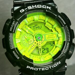 美品 海外モデル CASIO カシオ G-SHOCK ジーショック GA-110B-1A3 腕時計 アナデジ カレンダー 多機能 ステンレススチール 動作確認済み