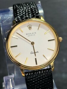 鑑定済み ROLEX GENEVE ロレックス ジュネーブ クォーツ １４K アンティーク 腕時計 高級腕時計 骨董 コレクション ゴールド