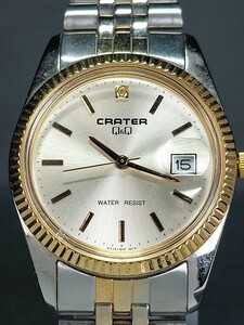 CITIZEN シチズン Q&Q キューアンドキュー CRATER B546-840 メンズ アナログ 腕時計 ゴールド&シルバー デイトカレンダー 新品電池交換済み