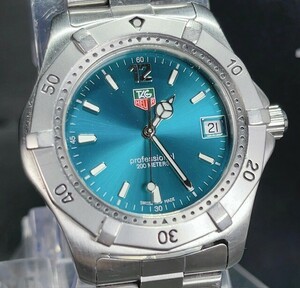 超美品 TAG HEUER タグホイヤー PROFESSIONAL プロフェッショナル 2000シリーズ 腕時計 WK1119-1 ブルー クオーツ 動作確認