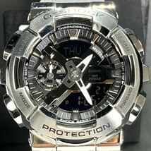 新品 CASIO G-SHOCK カシオ ジーショック GM-110-1AJF 腕時計 クォーツ デジタル Metal Covered シルバー アナログ カレンダー メタル_画像2