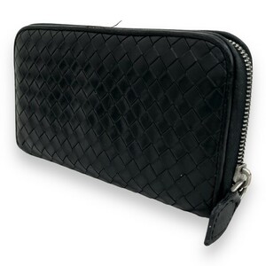 BOTTEGA VENETA ボッテガヴェネタ イントレチャート 財布 長財布 114076 ブランド wallet 送料無料 ラウンドファスナー ブラック レザー