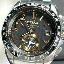 SEIKO BRIGHTZ セイコー ブライツ SAGA160 ソーラー電波 腕時計 ワールドタイム ブラック チタン アナログ カレンダー メンズ メタル_画像3