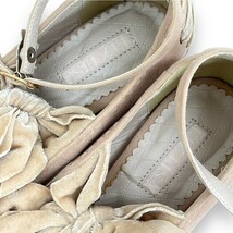 LIZ LISA リズリサ 靴 ベロアリボン パンプス Sサイズ ブランド ヒール ロリータ ゴスロリ 地雷 レースアップ ベージュ インストーム_画像7