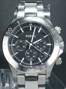 FOSSIL フォッシル RETRO TRAVELER レトロトラベラー CH2848 メンズ アナログ 腕時計 ブラック文字盤 クロノグラフ カレンダー 電池交換済