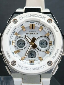 CASIO カシオ G-SHOCK ジーショック GST-W300-7A メンズ デジアナ 電波ソーラー 腕時計 ホワイト ラバーベルト ステンレス 動作確認済み