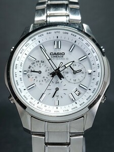 CASIO カシオ LINEAGE リニエージ マルチバンド6 LIW-M610D-7A アナログ 電波ソーラー 腕時計 ホワイト文字盤 クロノグラフ 動作確認済み