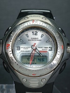 CASIO カシオ SEA-PATHFINDER シーパスファインダー SPF-50 メンズ デジアナ 腕時計 シルバー ブラック ラバーベルト 新品電池交換済み