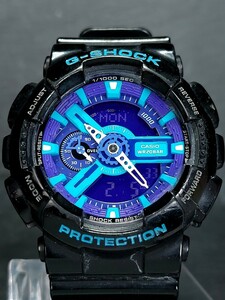 CASIO カシオ G-SHOCK ジーショック GA-110HC-1A メンズ アナデジ 腕時計 パープル文字盤 ブラック ラバーベルト ステンレス 動作確認済み