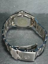 CYMA シーマ ダイバーズウォッチ 9111 メンズ アナログ クォーツ 腕時計 ブラック文字盤 デイデイトカレンダー メタルベルト 電池交換済み_画像6