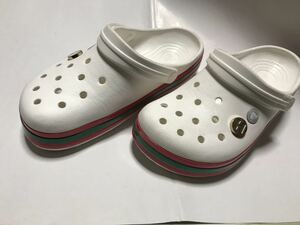 【24cm】crocs クロックス カラー　ホワイト　中古　補修あり