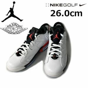 1円～!売切!【正規新品】NIKE GOLF JORDAN RETRO 6 G ゴルフシューズ エアジョーダン US購入 希少 レア DV1376-106(26.0cm)白 黒 180426