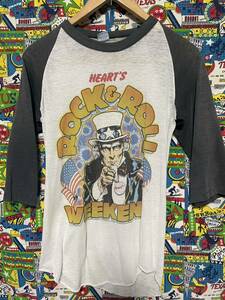 1980年代 ヴィンテージ HEART ハート バンドTシャツ／パキ綿／バンT／ロックT／ツアーT／vintage／ムービーT／映画T／80s／80年代