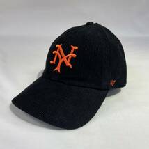 【新品】47 CLEAN UP ニューヨーク ジャイアンツ コーデュロイ NY Giants Cooperstown Corduroy Black 47BRAND ベースボール キャップ 帽子_画像1