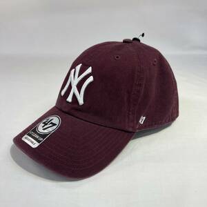 【新品】47BRAND CLEAN UP ニューヨーク ヤンキース ダークマルーン Yankees Dark Maroon CAP キャップ 帽子 メンズ レディース