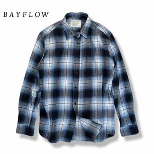 送料無料 BAYFLOW DENIM ベイフロー ソフト ネル チェック シャツ 長袖 Sz L