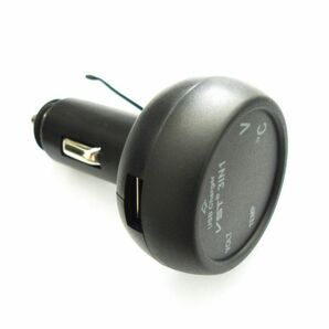 車 12V 24V グリーン LED デジタル電圧計 温度計 USB充電器の画像3