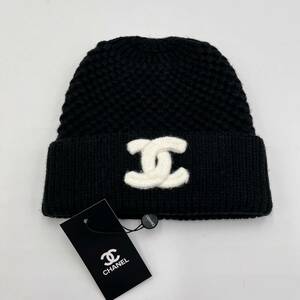 【FINAL SALE】　CHANEL シャネル　帽子 ニットキャップ ニット帽　ビーニー 黒　ブラック　ココマーク　海外並行輸入