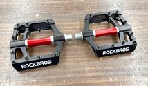 美品 ROCKBROS/ロックブロス 自転車 ペダル パーツ 2020-12CBK/QB/T1886-2012 マウンテンバイク アルミ合金 軽量 防錆 9/16インチ_画像1