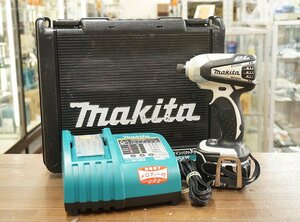 makita マキタ 14.4V 充電式インパクトドライバ TD132D ホワイト 【純正バッテリ BL1430/充電器 DC18RA/ケース】 電動工具 動作品