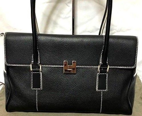 美品 イタリア製 本革 LAMBERTSON TRUEX ランバートソントリュクス 正規品 ハンドバッグ ブラック 肩掛け