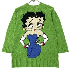 Betty Boop/ベティブープ ニット セーター レディースM グリーン系