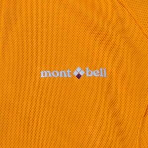 mont-bell(モンベル)クールラグランジップシャツ 長袖ロンT メッシュ素材 プリントロゴ レディースL オレンジ系の画像6