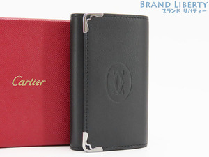  new goods Cartier Must du Cartier 6 ream key case key ring key holder black car f leather L3001359