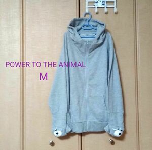 POWER TO THE ANIMAL POWER TO THE PEOPLE パーカー 熊 クマ くま 手袋