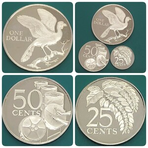 [60211] неиспользованный предмет Trinidad Tobago 1975 1 доллар 50 центов 25 центов Резюме 3 очки мировой монета коллекция монет