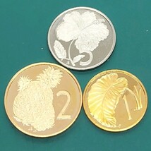 【60208】未使用品　クック諸島　1976年　5セント　2セント　1セント　おまとめ3点　世界コイン　硬貨　貨幣_画像2