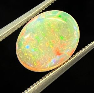 ◆綺麗◆オーストラリア産◆天然ホワイトオパールルース◆1.136ct◆縦9.3mm×横7.4mm 厚み2.4mm◆