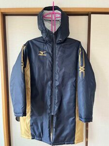 ミズノmizunoベンチコート/ネイビー×ゴールド　フリーサイズ