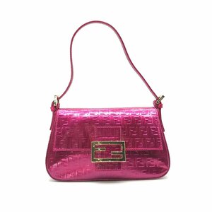 1円 良品 FENDI フェンディ バケット ズッキーノ パテント ピンク ハンド バッグ gk801