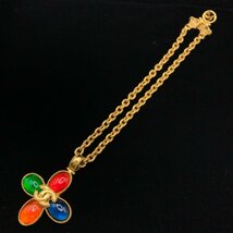 １円 美品 CHANEL シャネル ココマーク グリポア マルチカラー ヴィンテージ ネックレス ゴールド a1541_画像2