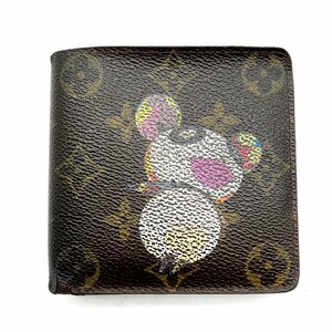 1円 LOUISVUITTON ルイヴィトン モノグラム マルコ パンダ 二つ折り 財布 m8021