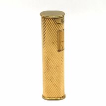 １円 dunhill ダンヒル ガスライター ドレスタイプ 斜め ストライプ ゴールド a977_画像1