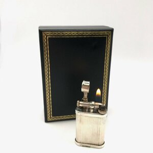 1円 dunhill ダンヒル ハンマー ストライプ ガスライター シルバー 着火良好 a1675