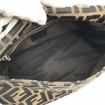 １円 良品 FENDI フェンディ ズッカ マンマバケット キャンバス ハンド ショルダー バッグ ブラウン k563_画像8