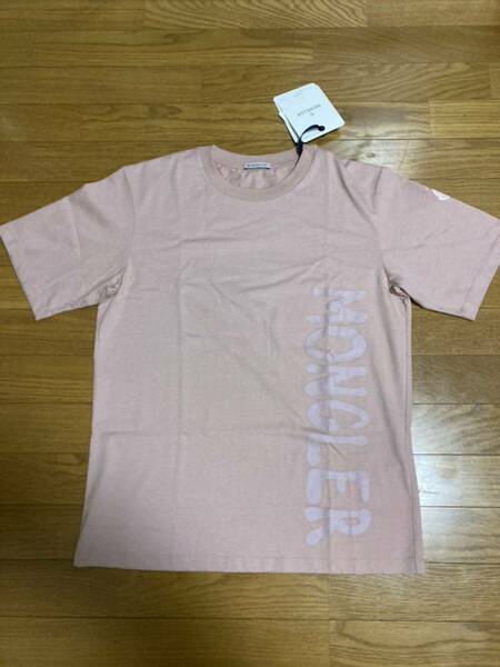 新品 モンクレール Tシャツ S MONCLER 半袖 ピンク ロゴ ワッペン 正規 本物 タグ レディース 女性