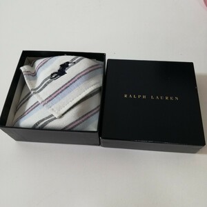 RALPH LAUREN ラルフローレン ストライプ タオルハンカチ ハンドタオルサイズ 綿100% 未使用品