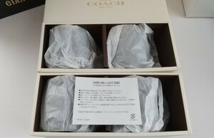  including carriage * new goods 4 piece * COACH mug Coach × Yomiuri Giants black black 2 box pair ×2 limitation not for sale unused 