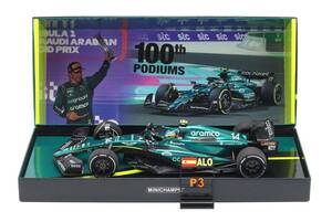 1:18 Minichamps アストンマーチン F1 AMR23 100th Podium 表彰台 F.アロンソ #14 サウジアラビアGP 2023 限定BOX