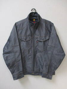 ＢＵＲＴＬＥ　ＷＯＲＫ　ＷＥＡＲ　作業服　メンズ　ジャンパー　ジャケット　上着　ＬＬ　ヘリンボーン１５０１　グレー・ストライプ