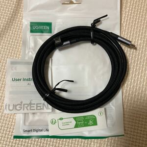 100円スタート　UGREEN USB-C ケーブル　L字　ナイロン2m 200cm